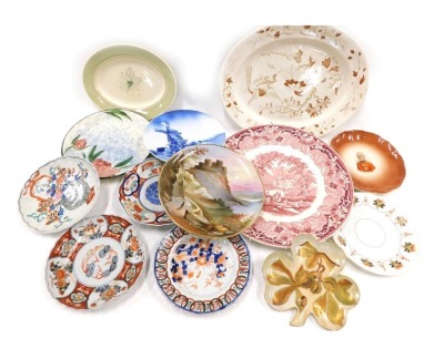 A quantity of plates, to include Japanese Imari, etc.