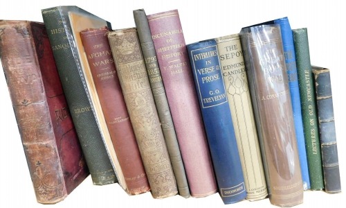 A collection of books, comprising Lecture on Old Newcastle, Edmund Handler The Sepoy, A Conan Doyle The Great Boer War, Cobden 1793 and 1853, and others. (a quantity)