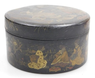 A group of Oriental lacquer wares, including rice bowls, a crumb scoop and brush, and three boxes. - 3