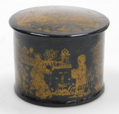 A group of Oriental lacquer wares, including rice bowls, a crumb scoop and brush, and three boxes. - 5