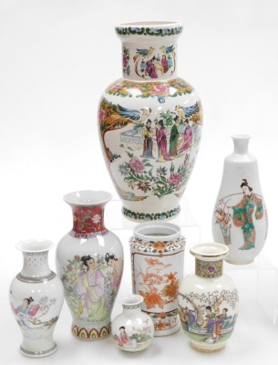 A group of Oriental pottery and porcelain vases, variously decorated. (a quantity) - 2