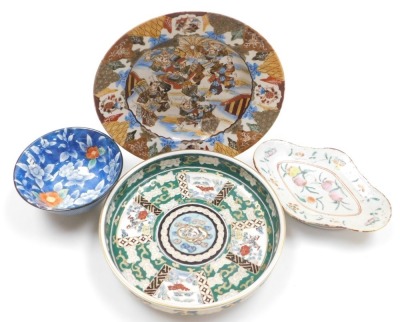 A group of Oriental pottery and porcelain, including Cantonese famille rose plates, rice and tea bowls, rice spoons, jugs, etc. (a quantity) - 4