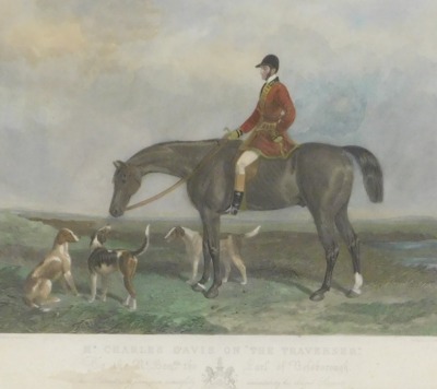 After William and Henry Barraud (British, 19thC). Mr William Long on 'Bertha' to His Grace The Duke of Beaufort K.G., Mr Charles Davis on 'The Traverser', to the Rt Honorable The Earl of Bessborough, pair of coloured engravings by Edward Hacker, published - 2