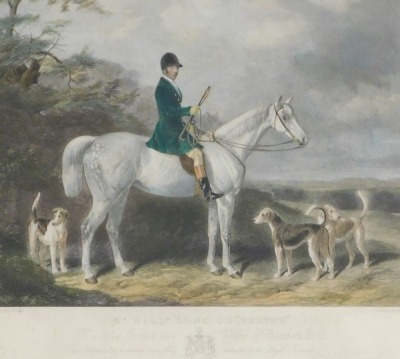 After William and Henry Barraud (British, 19thC). Mr William Long on 'Bertha' to His Grace The Duke of Beaufort K.G., Mr Charles Davis on 'The Traverser', to the Rt Honorable The Earl of Bessborough, pair of coloured engravings by Edward Hacker, published - 3