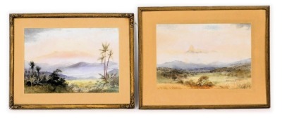 William John Waterman Roome (Irish, 1865-1937). Mt Elgon, Mt Kenya, pair of watercolours, signed, dated 1932, 34cm x 49.5cm.