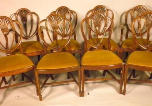 A set of eight mahogany dining chairs in George III style