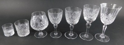 A part suite of Thomas Webb drinking glasses in the St Andrews pattern, to include brandy glasses, tumblers, claret glasses, water glasses, etc. (50) - 3