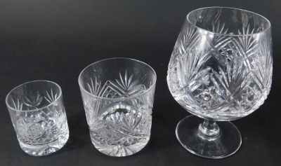 A part suite of Thomas Webb drinking glasses in the St Andrews pattern, to include brandy glasses, tumblers, claret glasses, water glasses, etc. (50) - 5