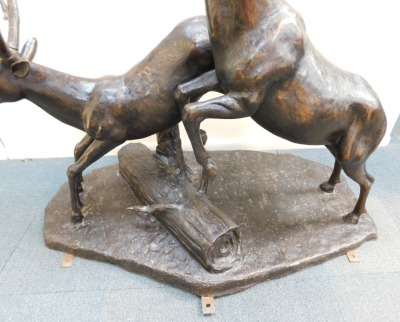 Arranging to collect either today (0510) or Monday Top Bid £2000 House of Douglas Collection. The Leaping Fawns, cast bronze, life size sculpture, 174cm high, the base 173cm x 102cm. - 3