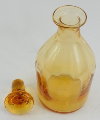 A Whitefriars amber coloured glass carafe, with stopper, pattern number 2481, 13cm high. - 2