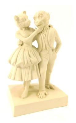 A Coalport Beauty and the Beast figure group, limited edition 122/500, 20cm high.