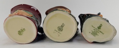 Six Royal Doulton character jugs, comprising Night Watchman D6576, Guardman, Mr Pickwick D7025, The Lumberjack D6613, and two further examples. - 4