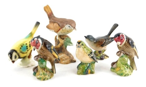 A group of Beswick and other pottery birds, to include Goldfinch 2273 (2), Whitethroat 2106, etc. (a quantity)