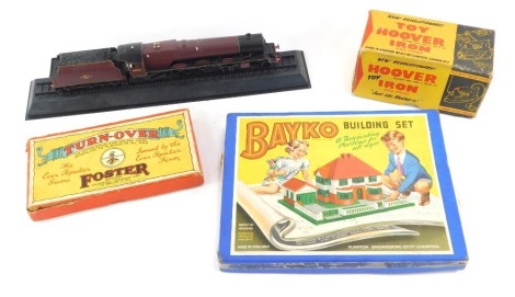 A group of toys, to include a Bayko building set, 00 gauge locomotive Princess Margaret Rose, 46203, burgundy livery, and rolling stock, a toy Hoover iron, boxed, etc. (a quantity)