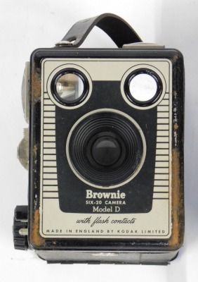 A Zeiss Ikon Colora F camera, in leather case, together with a Brownie camera, a Marshall Barty Drapers wooden metre rule, and a pick cutter. - 2