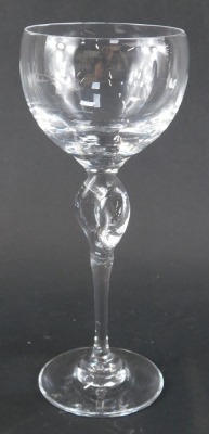 A set of twelve Lenox Rhythm Platinum pattern wine glasses, 20cm high. - 2