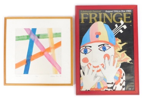 Klaus Schmitt (b.1955). Max, signed limited edition print number 292/1120, 34cm x 35cm, together with a 1985 Edinburgh Fringe Festival poster, 83cm x 44cm, (2).