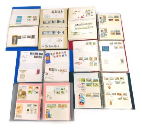 A collection of first day covers, to include Guernsey, late 1980s to early 1990s, British 1981-1983, Jersey 1980s, Isle of Man first day covers, British 1960s and 1970s, etc., enclosed in twelve albums. (1 box) NB. We have specific vendor instructions to