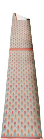 A Habitat cream ground geometric runner, 503cm x 76cm.