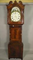 A 19thC flamed mahogany long case clock