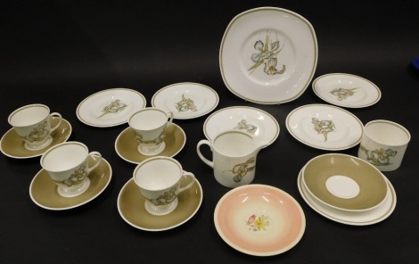 A Susie Cooper Iris pattern part tea service, etc.