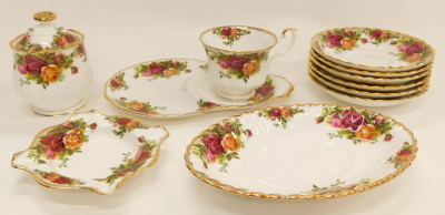 A Royal Albert Old Country Roses pattern part tea service, to include cups with cake saucers, etc. - 2