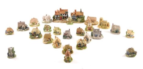 A collection of Lilliput Lane and other cottages. (some AF)