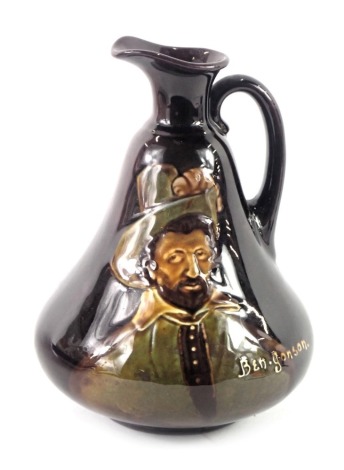 A Royal Doulton Ben Jonson Dewars whisky black mottled jug, 18cm high.