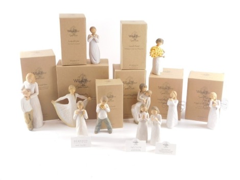 A quantity of Willow Tree figurines, each modelled in the form of a child wearing a nightdress, some boxed.