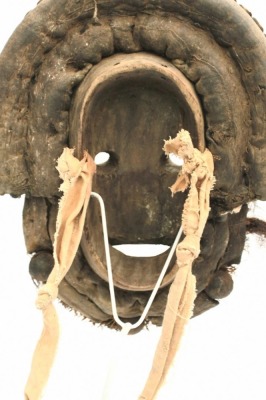 An African tribal Guere Chief's mask, embellished with horns, hare, Cote D'Ivoire circa 1950, 48cm high. - 3