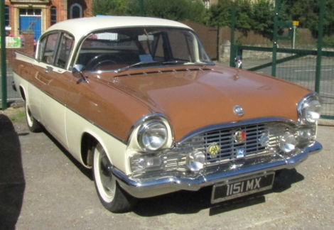 A 1962 Vauxhall Cresta, registration 1151 MX, 2651cc petrol, 95,637 recorded miles, registered 1.3.62, in brown and cream, V5 present.