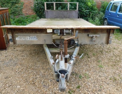 A Hazelwood Trailers 3000B 3 tonne two axle flatbed vehicle trailer, with winch. - 2