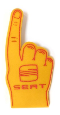 A SEAT foam hand, 1980's promotional gilt.