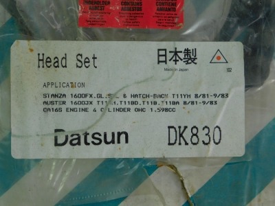 Various gaskets, comprising a head gasket set for a Datsun CA165 4 cylinder overhead camshaft engine, and a Villiers 247cc TS Starmaker gasket set. (2) - 3