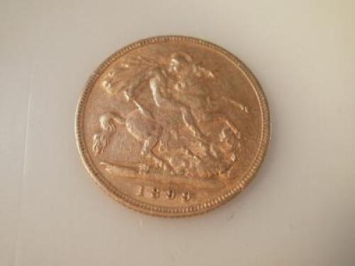 A Victorian gold half sovereign 1899.