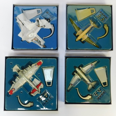 Four Corgi Aviation aircraft diecast models, 1:144 scale, comprising Berlin Airlift Douglas Dakota-RAF, Military Air Power Douglas EC-47P Skytrain, Berlin Aircraft Douglas C-47A Skytrain, and Avro Lancaster Royal Canadian Air Force, boxed. - 2