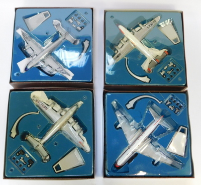 Four Corgi Aviation Archive diecast models, comprising Classic Jet Liners DH Comet 4, Frontier Airlines Lockheed Constellation Eastern Airlines and Pan AM, and Lockheed Constellation Braniff International Airways, boxed. - 2