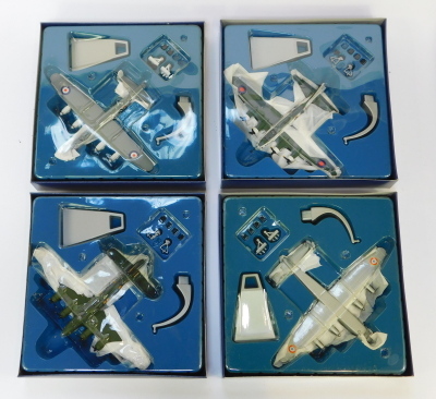 Four Corgi Aviation Archive diecast models, 1:144 scale, from the Military Range, comprising Avro York, Boeing B-17 Flying Fortress, Boeing 299 Fortress 11A, and Avro Lancaster, boxed. - 2