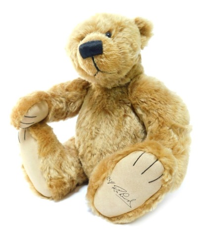 A mohair Teddy bear designed exclusively for The Cliff Richard Organisation, by Susan Johnson for Gund, named Elliott, number 95003, 29cm high overall.