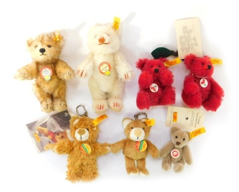 A group of Steiff miniature bears, comprising Petsey 1928, Teddy Baby 1930, Teddy Bear Pair Fruities Cherries, etc.