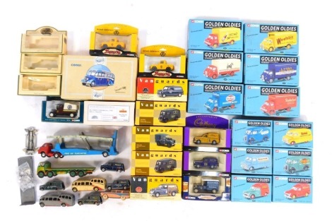 Various diecast vehicles, to include Corgi Golden Oldies Morris 1000, Vanguards, Lledo, Motoring Memories AA patrol service cars, etc. (1 box)