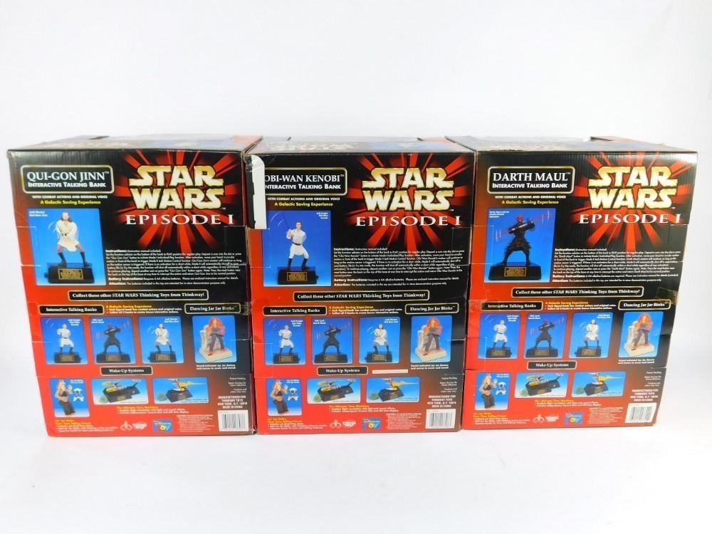 Three Hasbro Star Wars Episode 1 figures, comprising Obi Wan