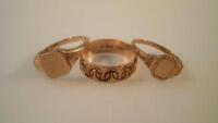 Three 9ct gold rings