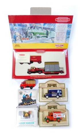 A group of diecast cars, to include a Lledo Days Gone Bygone Days of Road Transport set, further Days Gone cars, etc.