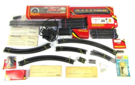 Various Hornby OO gauge, to include an LMS Class 4P locomotive, 2-6-4 tank, R055, a Lucille Pullman car, R405 colour light signal, a quantity of track, etc. (1 tray)