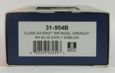 A Bachmann Branchline Class A4 OO gauge locomotive, 60007, Sir Nigel Gresley, BR blue early emblem, 31-954B, boxed. - 3