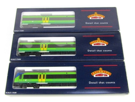 A Bachmann Branchline OO gauge Class 170/6 three car DMU Central Trains, boxed.