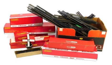 A quantity of Hornby OO gauge track, some boxed.