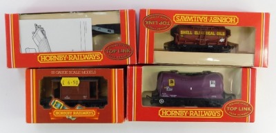 Various Hornby OO gauge rolling stock, to include fourteen tonne tank wagon Shell Electrical Oils R6069, Vee Tanker Lever Bros R6026, carriages to include BR MK2A composite coach Regional Railways, etc. (1 tray) - 2