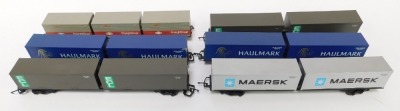 A Hornby National Rail locomotive, 37071, teal livery, together with various carriages, rolling stock, etc. - 2